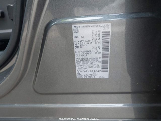 5N1DR2MM8JC611647 Nissan Pathfinder Sv