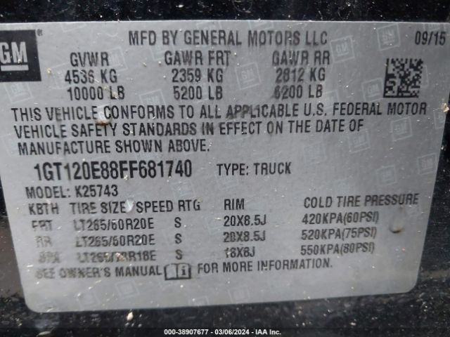 1GT120E88FF681740 GMC Sierra 2500hd Denali