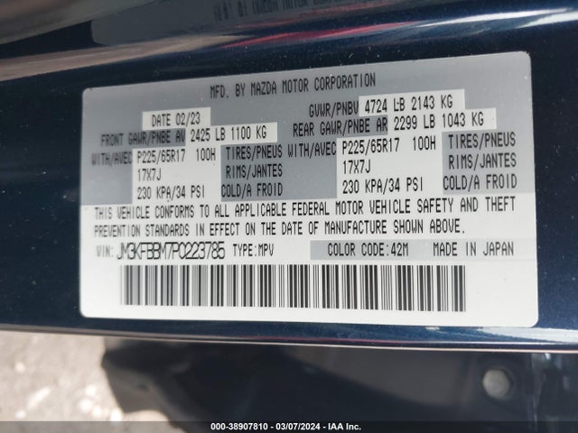 JM3KFBBM7P0223785 Mazda Cx-5 2.5 S Select