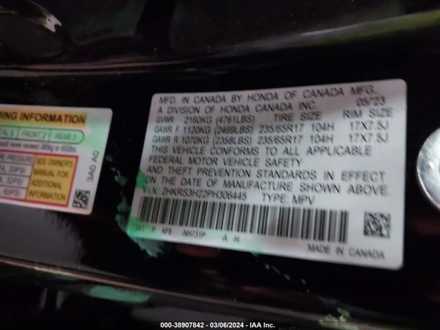 Honda Cr-v Lx 2wd 2023 2HKRS3H22PH306445 Image 9