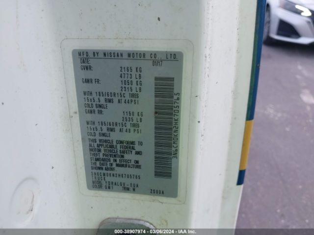 3N6CM0KN2HK705765 Nissan NV200 SV