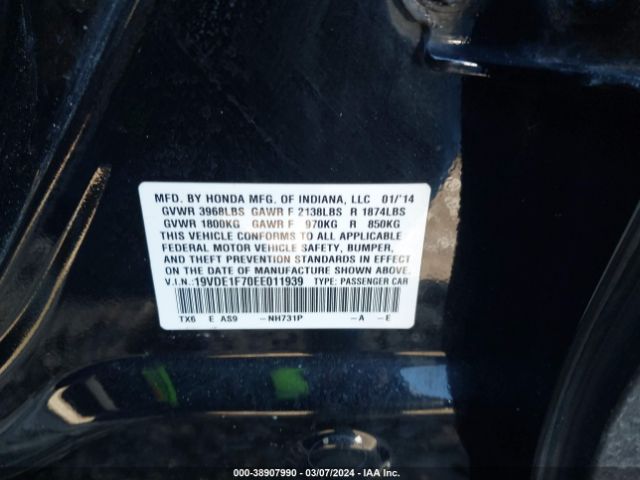 19VDE1F70EE011939 Acura Ilx 2.0l