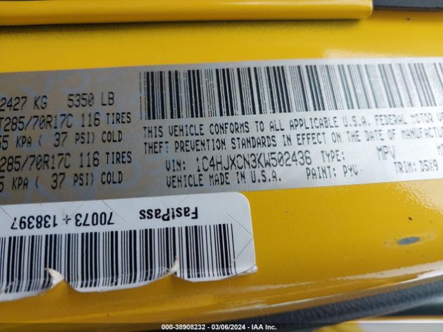 1C4HJXCN3KW502436 Jeep Wrangler Rubicon 4x4