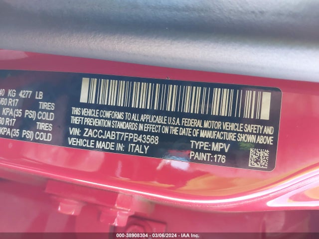 Jeep Renegade Latitude 2015 ZACCJABT7FPB43568 Image 9