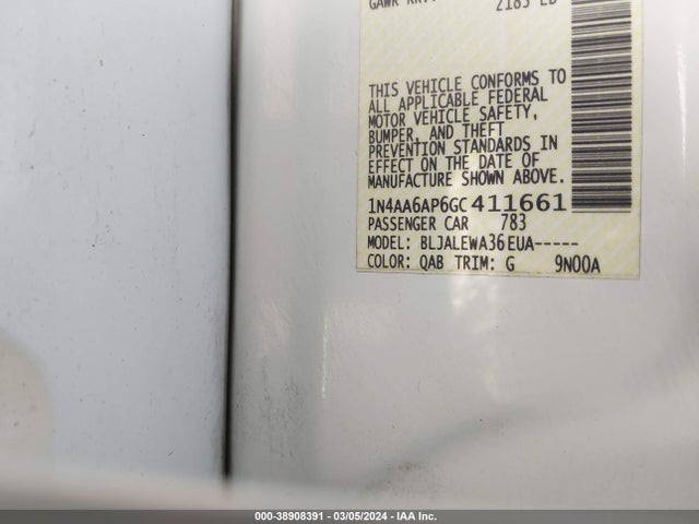 Nissan Maxima 3.5 Sl 2016 1N4AA6AP6GC411661 Image 9