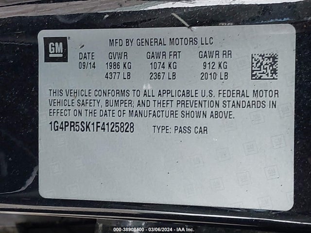 1G4PR5SK1F4125828 Buick Verano Convenience Group