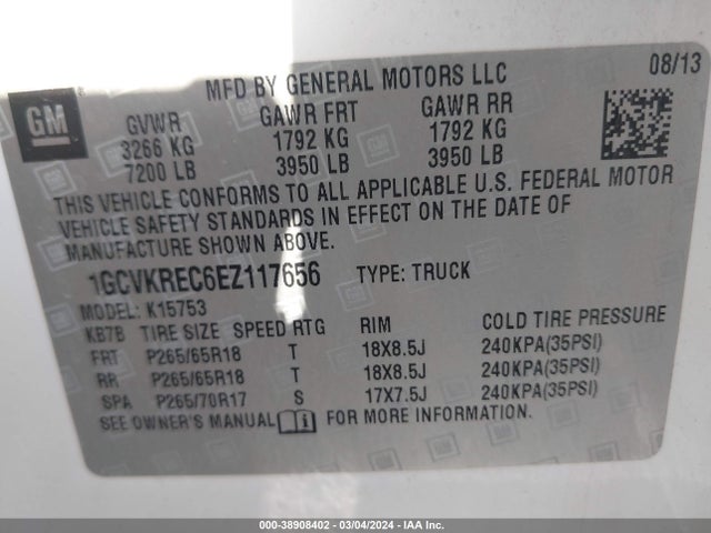 Chevrolet Silverado 1500 2lt 2014 1GCVKREC6EZ117656 Image 9