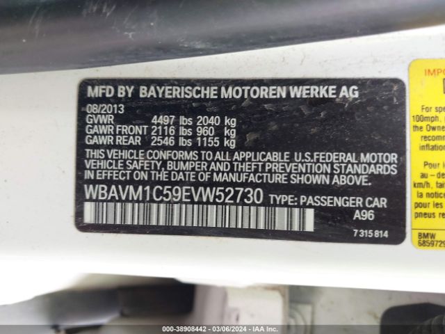 WBAVM1C59EVW52730 BMW X1 Sdrive28i