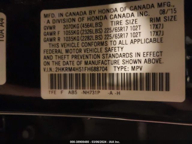 2HKRM4H51FH688704 Honda CR-V EX