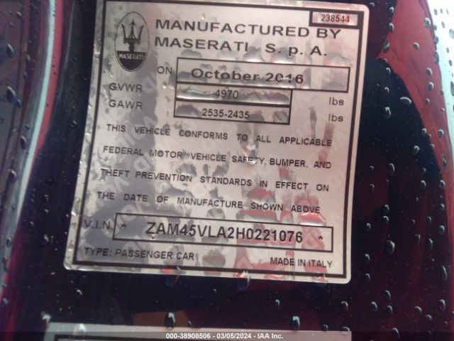 ZAM45VLA2H0221076 Maserati Granturismo Mc/mc Centennial/sport