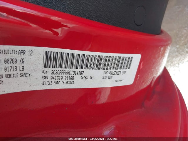 2012 FIAT 500 3C3CFFFH0CT314187 Photo 8