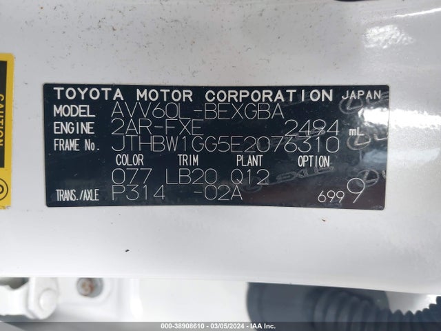 Lexus ES 300H 2014 JTHBW1GG5E2076310 Image 9