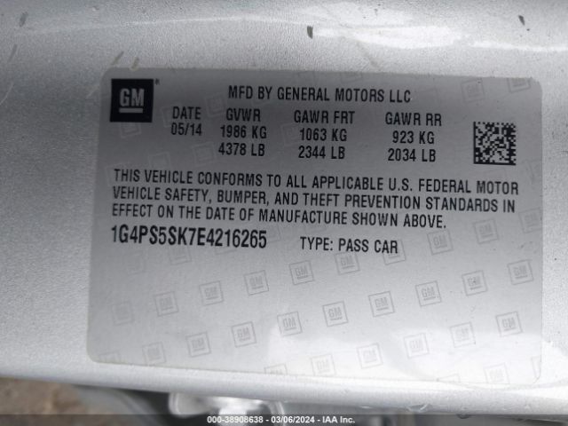 1G4PS5SK7E4216265 Buick Verano Leather Group