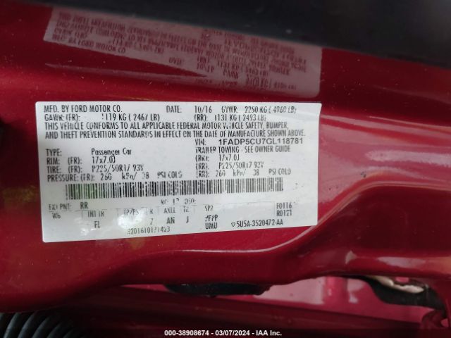 1FADP5CU7GL118781 Ford C-max Energi Sel