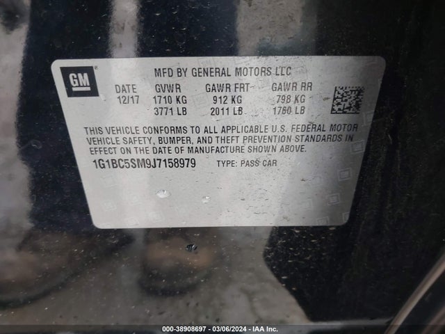 Chevrolet Cruze Ls Auto 2018 1G1BC5SM9J7158979 Image 9