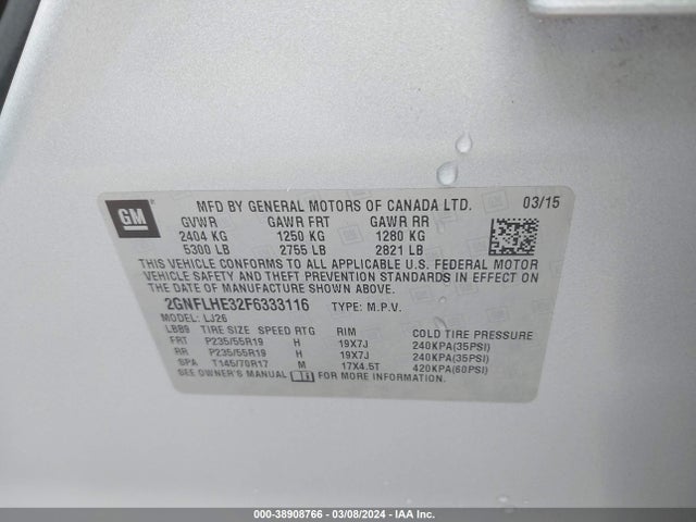 Chevrolet Equinox Ltz 2015 2GNFLHE32F6333116 Image 9