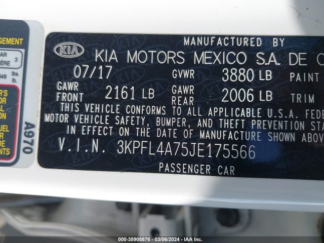 KIA FORTE LX 2018 3KPFL4A75JE175566 Image 9