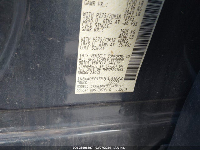 Nissan Titan Pro-4x 2015 1N6AA0EC9FN513972 Image 9