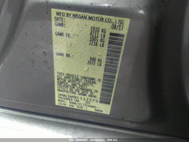 Nissan Altima 2.5 Sv 2014 1N4AL3AP0EC112575 Image 9