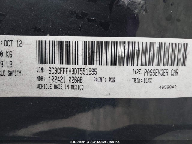 2013 FIAT 500 3C3CFFFH3DT551595 Photo 8