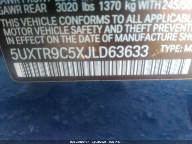 5UXTR9C5XJLD63633 BMW X3 Xdrive30i