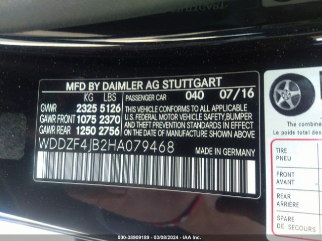 WDDZF4JB2HA079468 Mercedes-Benz E 300