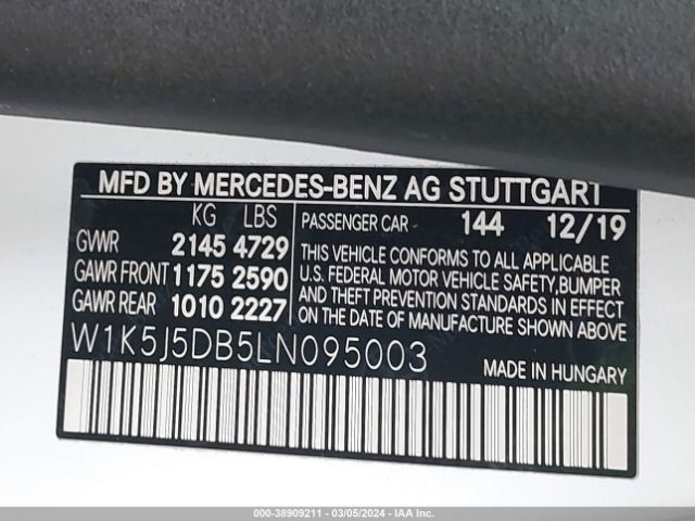 W1K5J5DB5LN095003 Mercedes-Benz Amg Cla 45 4matic