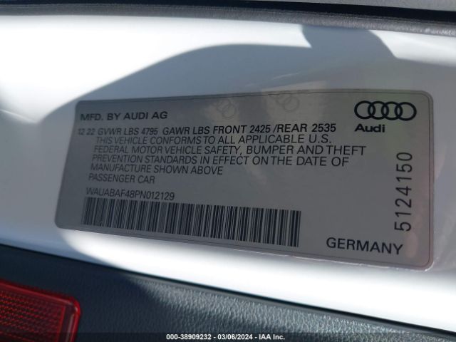 WAUABAF48PN012129 Audi A4 Premium 40 Tfsi Quattro S Tronic
