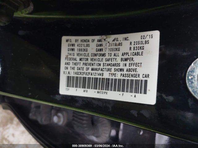 Honda Accord Ex-l 2015 1HGCR2F82FA121449 Image 9