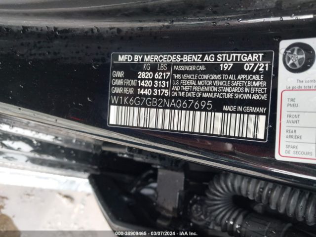 W1K6G7GB2NA067695 Mercedes-Benz S 580 4matic