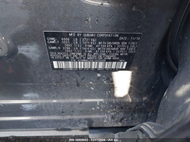 Subaru Ascent Limited 2020 4S4WMALD3L3435306 Image 9