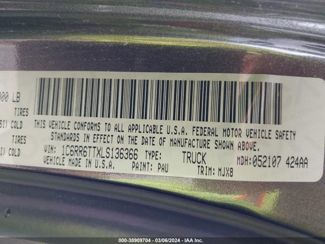 RAM 1500 Classic 2020 1C6RR6TTXLS136366 Image 9