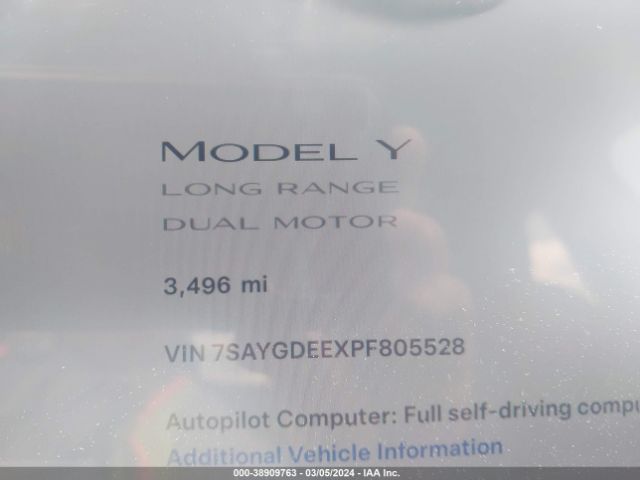 2023 TESLA MODEL Y 7SAYGDEEXPF805528 Photo 6