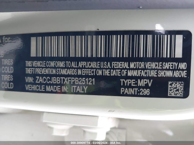 Jeep Renegade Latitude 2015 ZACCJBBTXFPB25121 Image 9
