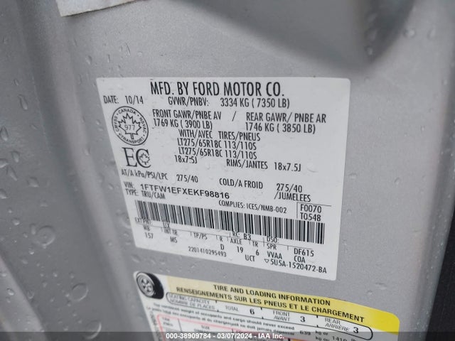 Ford F-150 Xlt 2014 1FTFW1EFXEKF98816 Image 9