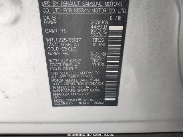Nissan ROGUE S 2017 KNMAT2MT0HP527339 Image 9