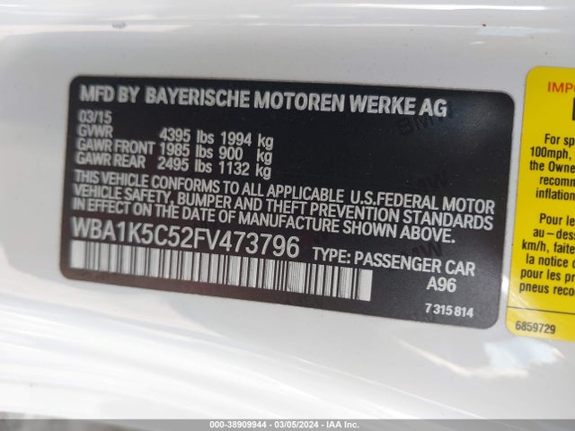WBA1K5C52FV473796 BMW 228I