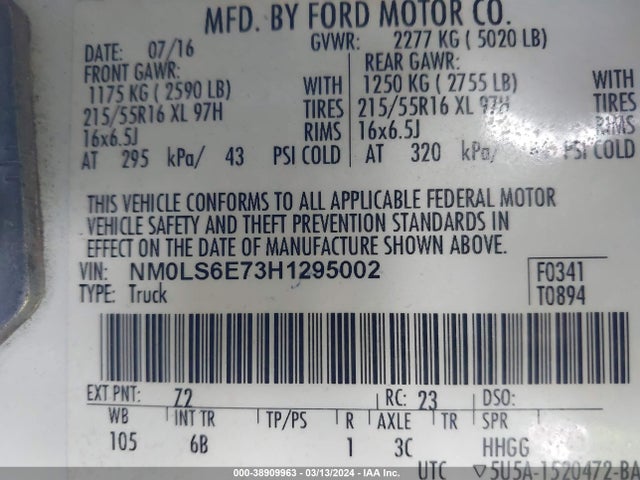 Ford Transit Connect Xl 2017 NM0LS6E73H1295002 Image 9