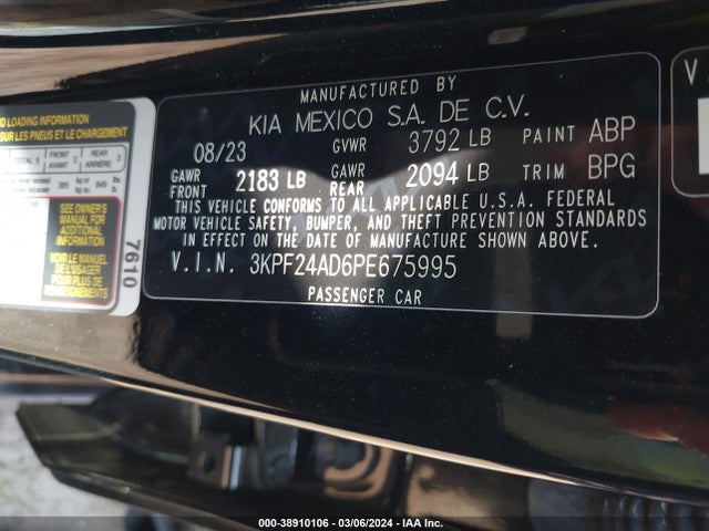KIA Forte Lxs 2023 3KPF24AD6PE675995 Image 8