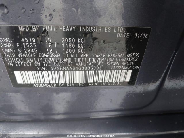 4S3BNAA61G3036095 Subaru Legacy 2.5i