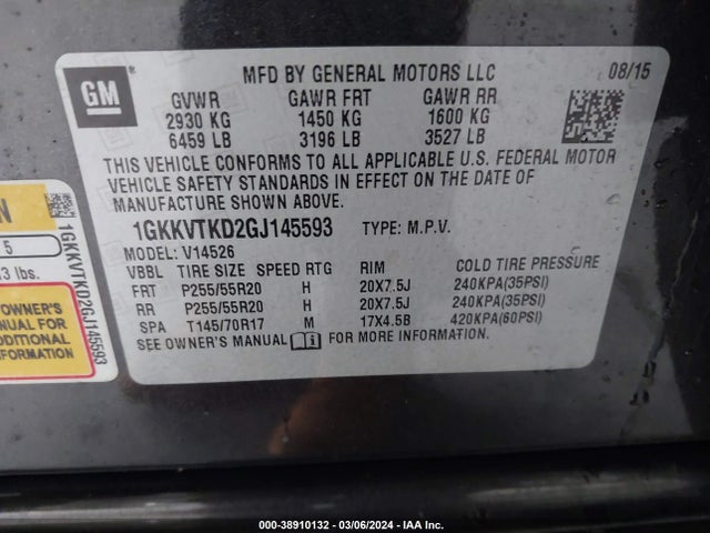 GMC Acadia Denali 2016 1GKKVTKD2GJ145593 Image 9