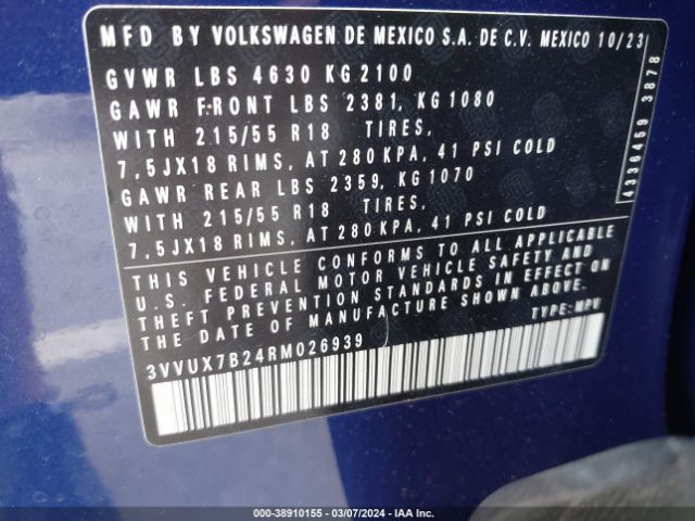 3VVUX7B24RM026939 Volkswagen Taos 1.5t Se