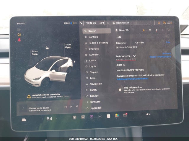 7SAYGDEF1PF767566 Tesla Model Y Awd/performance Dual Motor All-wheel Drive