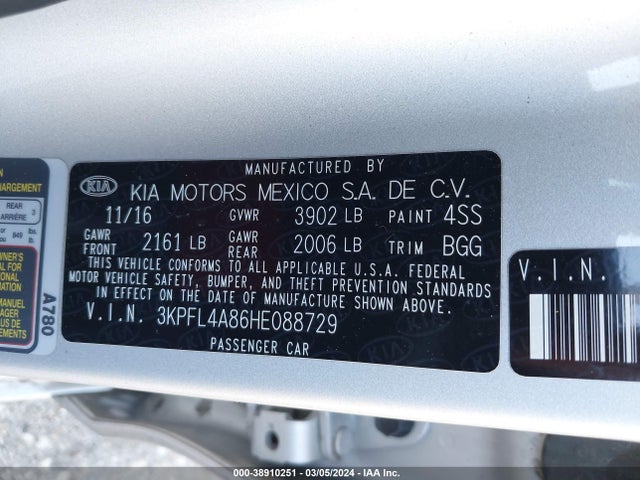 KIA FORTE EX 2017 3KPFL4A86HE088729 Image 9