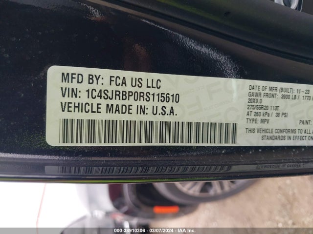 1C4SJRBP0RS115610 Jeep Wagoneer L Series Ii 4x2