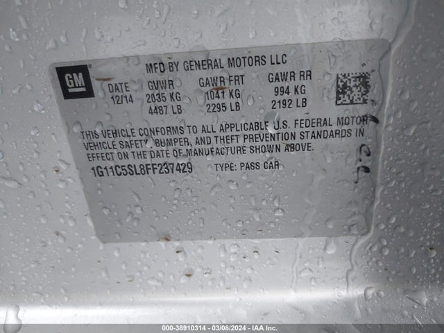 Chevrolet MALIBU 1LT 2015 1G11C5SL8FF237429 Image 9