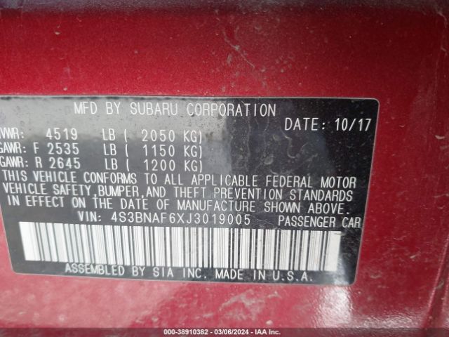 4S3BNAF6XJ3019005 Subaru Legacy 2.5i Premium