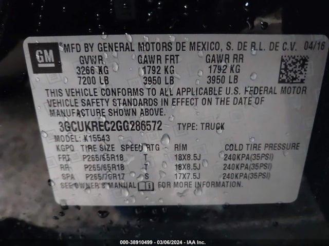 Chevrolet Silverado 1500 2lt 2016 3GCUKREC2GG286572 Image 9