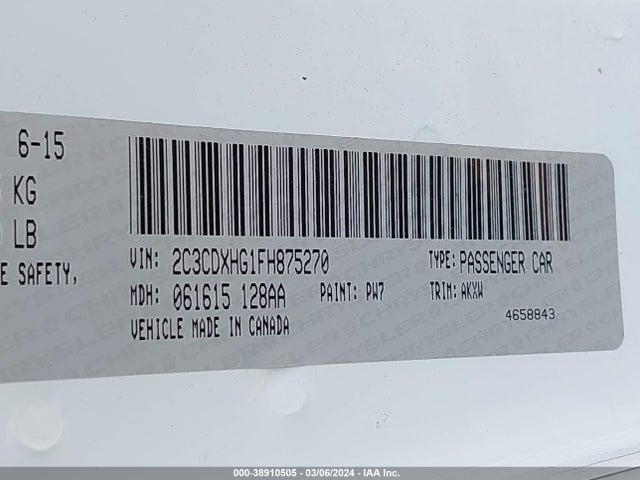 Dodge Charger Sxt 2015 2C3CDXHG1FH875270 Image 9