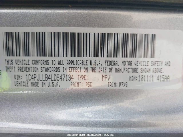 Jeep Cherokee Altitude Fwd 2020 1C4PJLLB4LD547134 Image 9